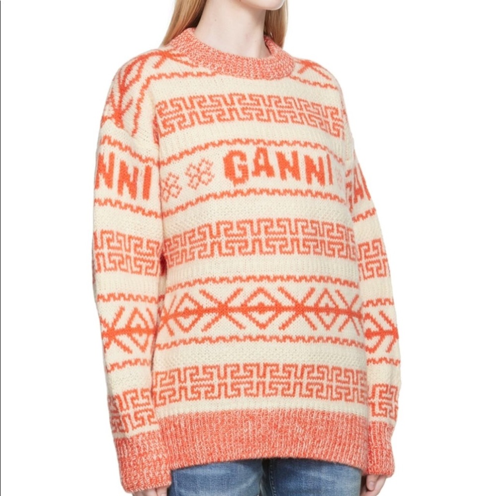 Ganni Egret Wool Pullover Sweater - Picture 6 of 9